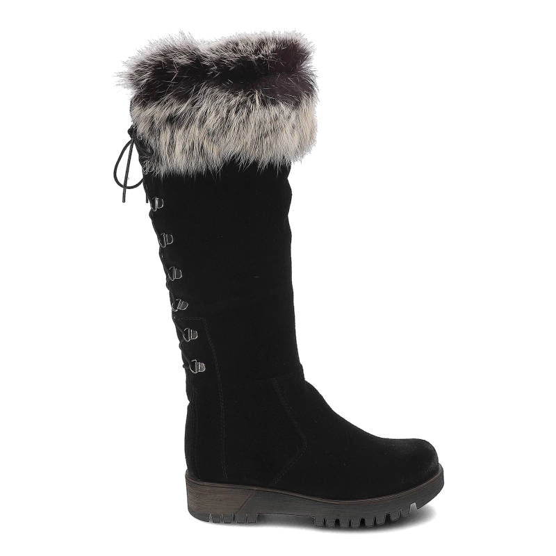 Cizme POLLONUS - 5-1002-001 Negri Velur+Iepurele