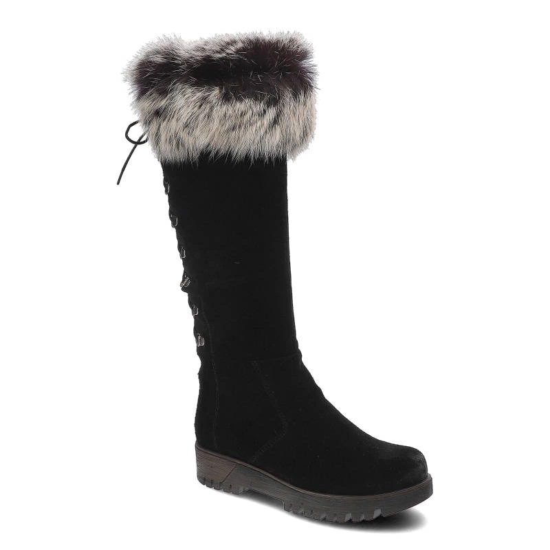 Cizme POLLONUS - 5-1002-001 Negri Velur+Iepurele