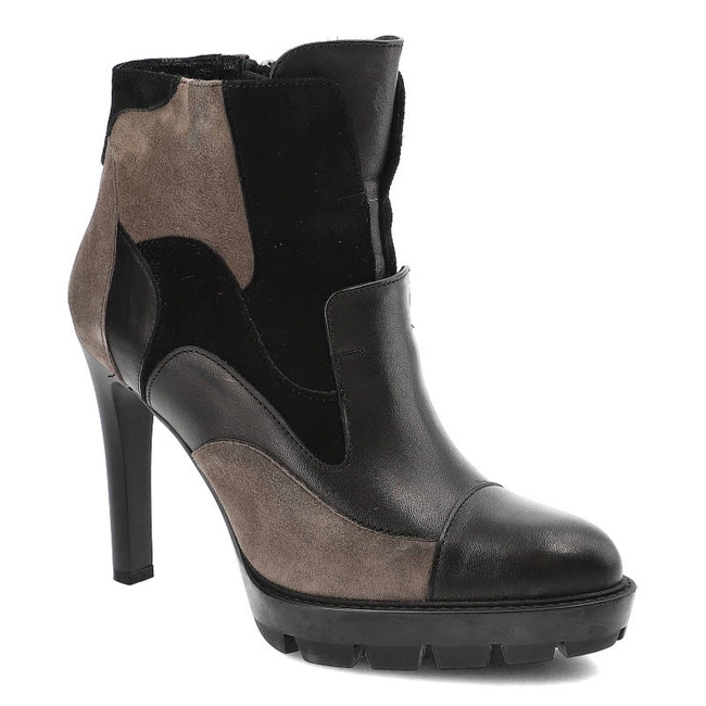 Botine CARINII - S3738_E50-H92-063-A14 Czarny/Szary